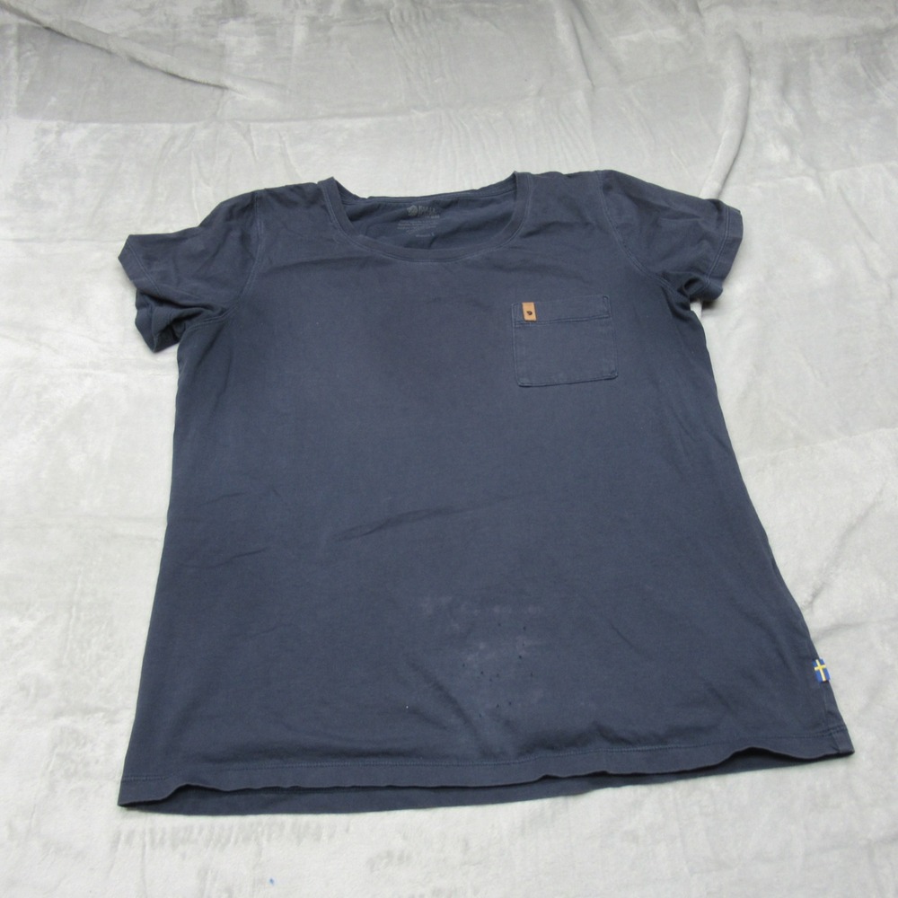 Fjallraven Ovik T-Shirt Womens Large Blue Short Sleeve Casual Classic READ